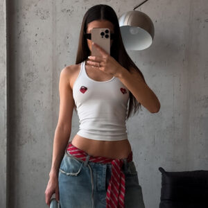 Women's Simple Loose Sleeveless Heart Printing Vest